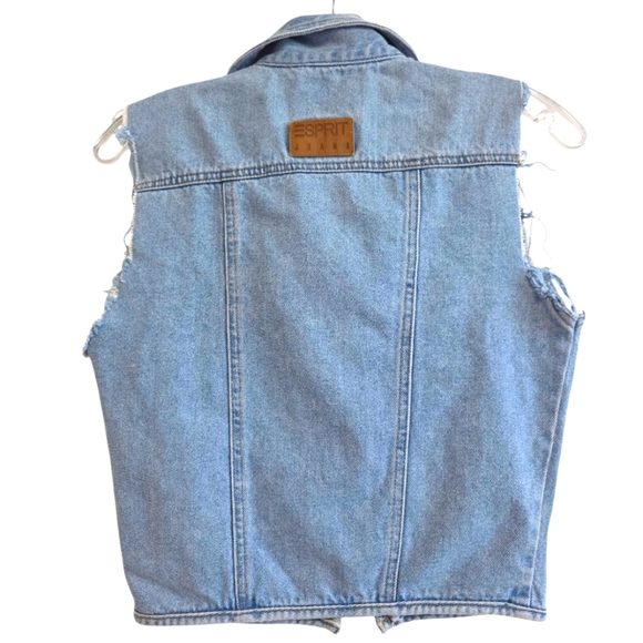 Esprit Vintage Light Blue Denim Zip Vest size X-small - Picture 2 of 4